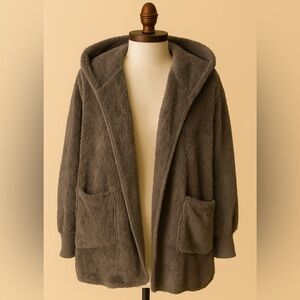 Cozy Brown Hooded Women's Cardigan